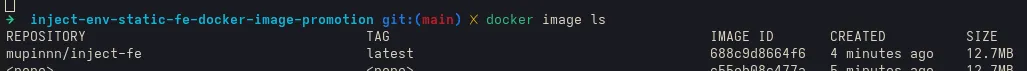 Hasil perintah docker image ls